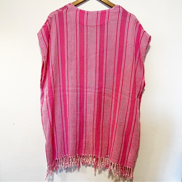 Zara Kaftan coverup fringe short cotton dress small medium - Picture 7 of 7